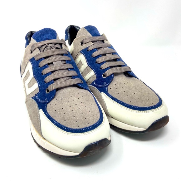 Mens Suede & Leather Sneakers Greca Design - Picture 3 of 16